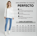 CASACA MEZCLILLA MANGA LARGA ELASTICADA